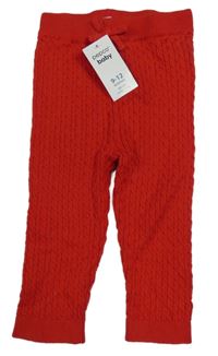 Nové - Červené pletené legíny so cute