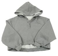 Šedá crop mikina s kapucí Zara