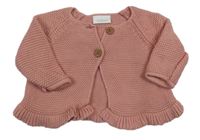 Světlerůžový propínací svetr Next