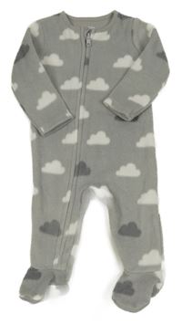 Šedý fleecový overal s mráčky F&F