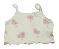 Bílý crop top se srdíčky Shein