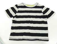 Černo-bílé pruhované crop tričko Pocopiano