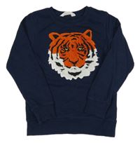 Tmavomodrá mikina s tygrem H&M