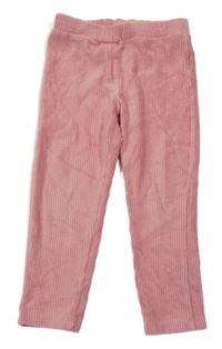 Růžové žebrované sametové tregíny LC WaIKIKI