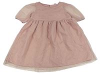 Světlerůžové tylové šaty se srdíčky zn. H&M
