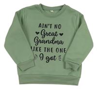 Khaki mikina s nápisem 