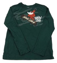 Tmavozelené triko se Santou 