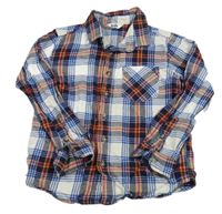 Bílo-modro-barevná kostkovaná košile M&Co.