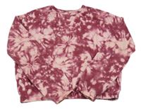 Světlerůžovo-vínová batikovaná mikina Primark