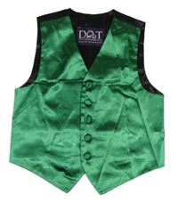 Zeleno-černá saténová slavnostní vesta Doot