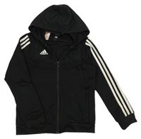 Černá sportovní propínací mikina s kapucí Adidas