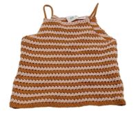 Starorůžovo-hnědý háčkovaný top Zara