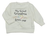 Bílá mikina s nápisem 