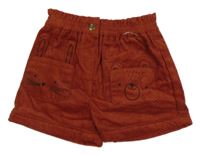 Rezavé manšestrové kraťasy se zvířátky Nutmeg