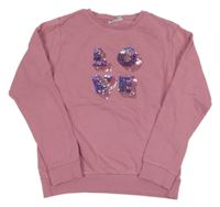 Růžová mikina s nápisem z flitrů Name it