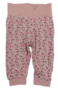 Světlerůžové květinové lehké tepláky Liegelind