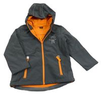 Tmavošedá softshellová bunda s losem a kapucí Kiki&Koko