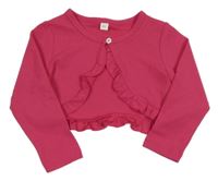 Fuchsiové žebrované propínací bolerko 