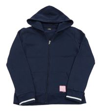 Tmavomodrá propínací mikina s kapucí Page one young