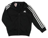 Černo-bílá propínací funkční sportovní mikina Adidas