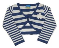 Tmavomodro-bílé pruhované svetrové bolerko Topolino