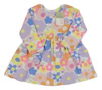 Nové - Bílé žebrované šaty s květy Primark