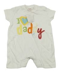 Nové - Bílý bavlněný kraťasový overal s nápisem Next