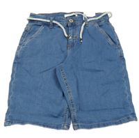 Nové - Modré relaxed riflové kraťasy s tkaničkou RESERVED