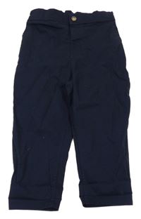 Tmavomodré plátěné kalhoty H&M