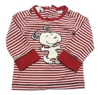 Červeno-bílé pruhované triko se Snoopym H&M