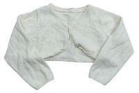 Bílé pletené bolerko s dirkovaným vzorem H&M