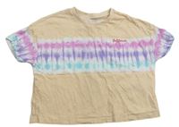 Broskvovo-barevné batikované crop tričko M&S