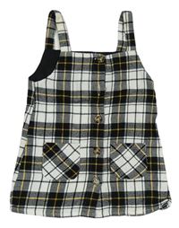 Bílo-černo-žluté kostkované šaty Primark