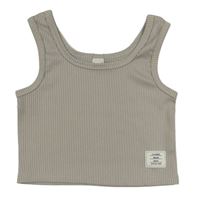 Šedý žebrovaný crop top Shein