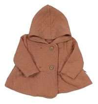 Starorůžový prošívaný teplákový kabátek s kapucí Rabbit Bear