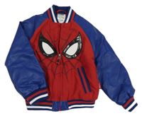 Červeno-tmavomodrá šusťákovo/nepromokavá zateplená bunda se Spider-manem Disney