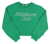 Zelená crop mikina s nápisem zn. Primark