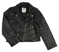 Černý koženkový jarní křivák River Island