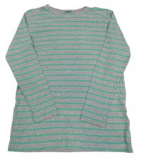 Šedo-zelené pruhované triko 