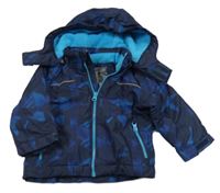 Tmavomoidrá vzorovaná funkční zimní bunda s kapucí Impidimpi