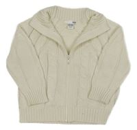 Smetanový vzorovaný propínací svetr H&M