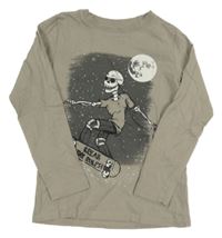 Béžové triko s kostrou DopoDopo 