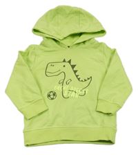 Limetková mikina s dinosaurem a kapucí Topomini 
