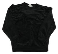 Černá sametová mikina s volánky L&D