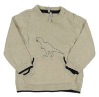 Béžový svetr s dinosaurem Orchestra