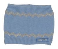 Světlemodro-stříbrný pletený nákrčník Primark 