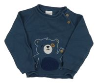 Tmavomodrý svetr s medvídkem Bizizo