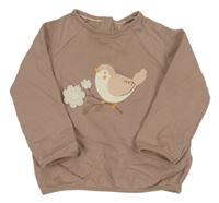 Starorůžová mikina s ptáčkem C&A