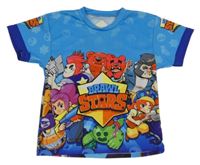 Modré sportovní tričko s potiskem 