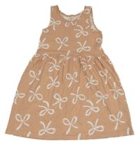 Starorůžové bavlněné šaty s mašlemi H&M